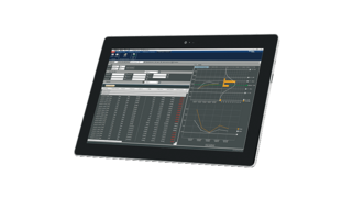 Afbeelding toont de draaiende Software SPC@Enterprise op een tablet